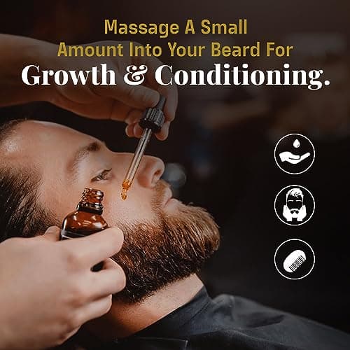 Jax of London Huile à barbe Million pour homme, huile de soin pour la barbe, huile de croissance pour la barbe pour hommes, composée de vitamine E, d'huile d'amande, d'huile de jojoba, parfum luxueux
