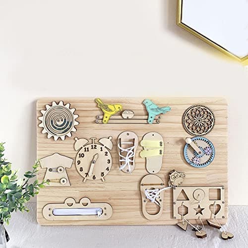Amagogo Montessori Planche Occupée Accessoires de Bricolage Jeu de Intérieur à Manivelle pour Enfants
