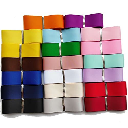 Chenkou Craft Ruban de satin double face en polyester 20 couleurs assorties 25 mm 18,9 m