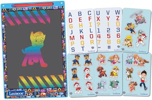 Lexibook, Ardoise Magique La Pat' Patrouille, Jouet Artistique et créatif pour Filles et garçons, Format A4 avec dessins multicolores, Bleu/rouge, CRT10PA