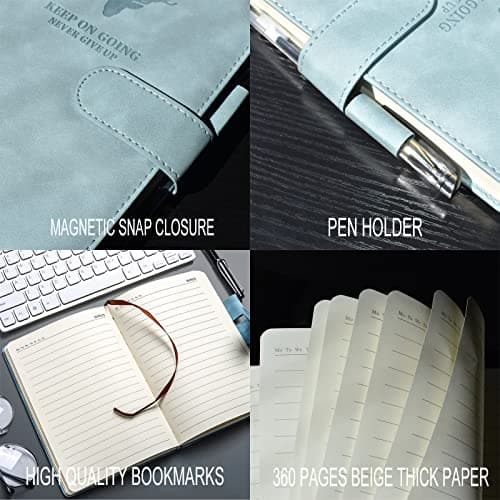 Carnet de Notes Classique Papier à Rayures - Journal Couverture Rigide, 8,3 "× 5,7", 360 pages,Parfait pour le bureau Accueil École Rédaction professionnelle et prise de notes(Brun)