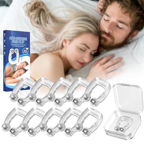 Annsky Anti Ronflement Efficace Puissant, Lot De 10 Pince-Nez Dispositifs Anti-Ronflement Pour Hommes Et Femmes, Pince Nez MagnéTique En Silicone Pour Une Meilleure Respiration Et Un Sommeil