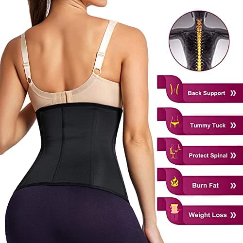 Gaine Amincissante Ventre Plat Femme Corset Minceur Serre Taille Body Sculptant Femme Gainant Ceinture Amincissante, Noir,M