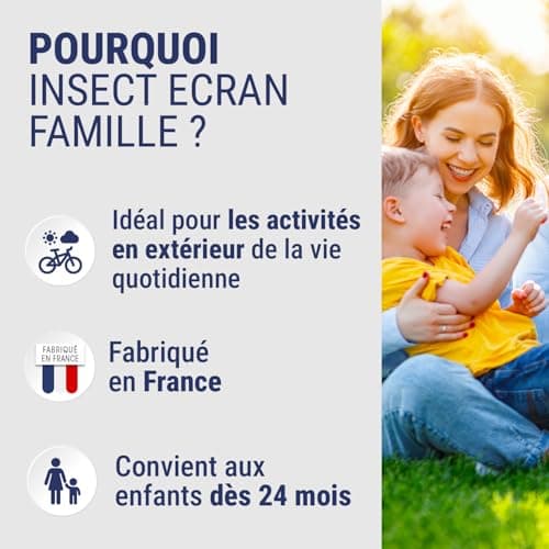 INSECT ECRAN - Anti-moustiques - Spray répulsif peau - Protection contre les piqûres de moustiques – Made in France - Familles - 100 ml
