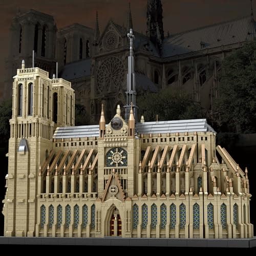MISINI 66016 Kit de construction Notre-Dame de Paris, 8868 pièces, grande architecture, kit de modèle de construction de renommée mondiale pour adultes, modèle d'exposition à collectionner