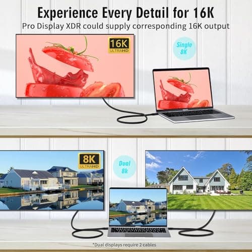 CABLEDECONN Thunderbolt 5 Rallonge 1M 3.3FT USB 4 80gbps Données Ultra - Rapides 240W Câble de Charge Rapide 16k Connexion Vidéo Ultra HD USB Type-C