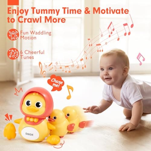 hahaland Jouet Bebe 1 an Canard Qui Marche Bebe, Jouet Bebe 6 Mois Jouets Musicaux avec Musique & Lumière, Jeux Montessori 1 an Jouet Enfant 1 2 Ans Cadeau Enfant 1 2 Ans Garcon Fille