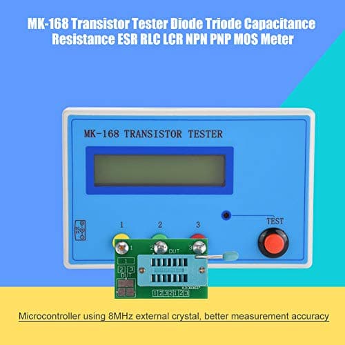 Testeur de transistor multifonctionnel, Akozon MK-168 Transistor Testeur Diode Triode Capacitance Compteur RLC NPN PNP MOS Détecteur de Transistor