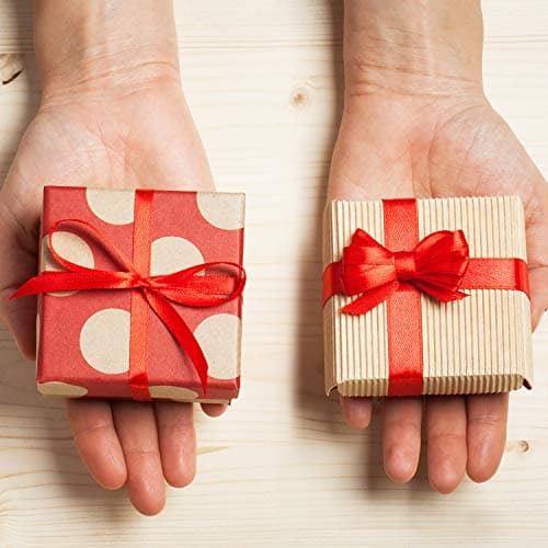 FEPITO Ruban de Satin Rouge Ruban d'emballage de Noël 6mm 10mm 15mm Rubans pour Artisanat Emballage Cadeau Décorations de Noël (23M/Roll x 3Rolls) (Rouge)