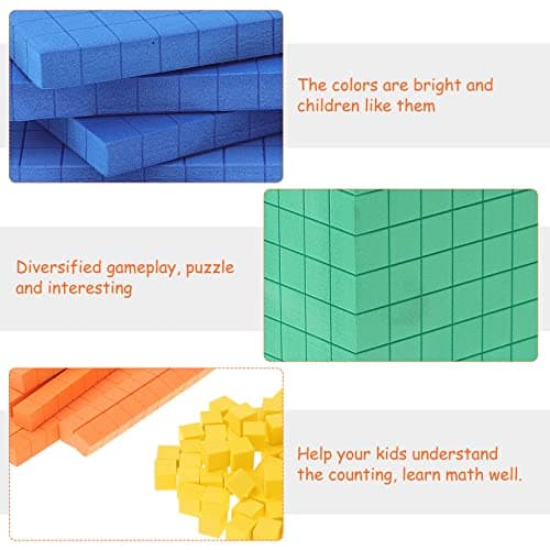 Alipis Blocs De Base Dix pour Les Mathématiques Mousse Blocs De Base Dix pour Les Mathématiques Blocs De Valeur De Position Mathématiques Compteurs Mathématiques Manipulatifs Cubes