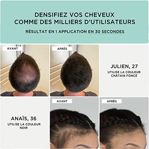 Ulti Paris Poudre densifiante cheveux - 12g - fibre capillaire naturelle (châtain clair - light brown) I Poudre cheveux homme I Contour cheveux homme & poudre densifiante cheveux femme