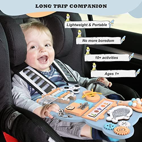 Doovasen Busy Board pour Enfants, pour Apprendre la motricité Fine et Les compétences de Base de la Vie Jouets éducatifs préscolaires Cadeau pour garçon ou Fille