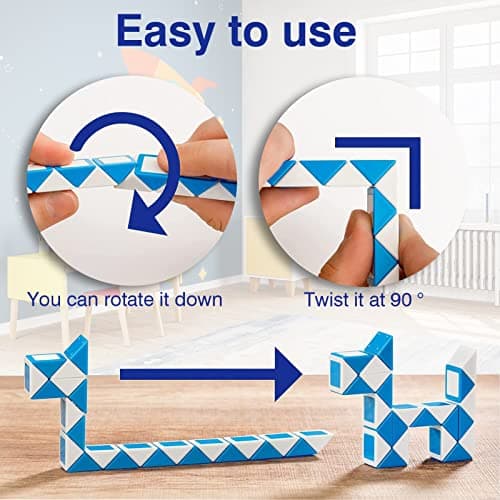 Serpent Magique 28 PièCes Serpent Magiques Magie Serpent Twist Magic Snakes Cube Snake Puzzle Cube Puzzle Mini Magic Snake Fete Anniversaire Enfant Jouet Twist Puzzle Toys Cadeau Anniversaire Enfant