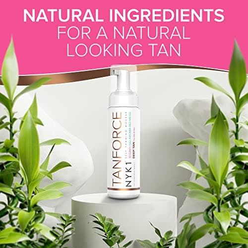 NYK1 TanForce Autobronzants Pour Le Corps Et Autobronzant Visage (250ml) Autobronzant Mousse Pour Autobronzant Corps Pour Un Naturel Auto Bronzant Femme Et Hommes - Mousse Autobronzante Sans Traces