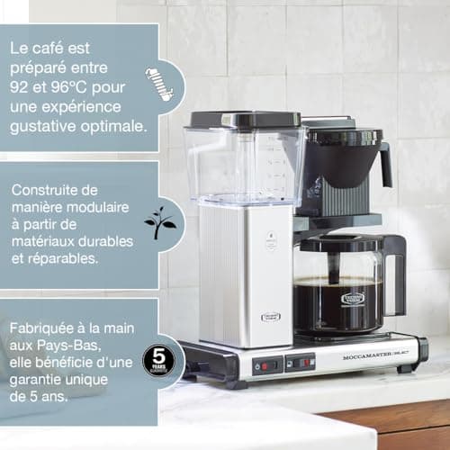 Moccamaster KBG Select, Cafetiere, Cafetiere Filtre, 1.25 Litre, Orange