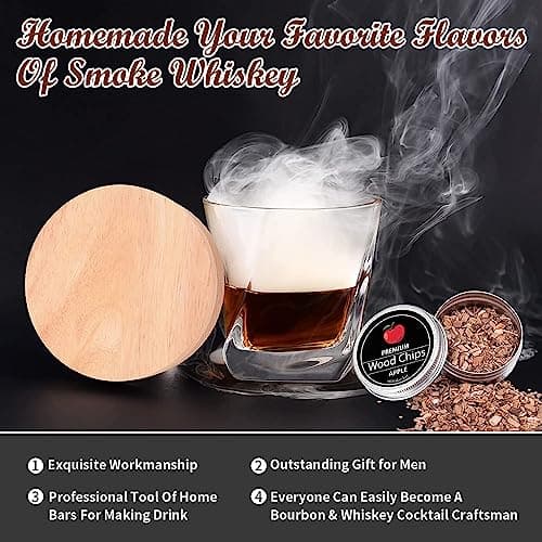 RoseFlower Kit de Fumeur Cocktail, Nostalgia Smoker Kit pour Whisky, Boissons, Bourbon, Steak, Poisson et Fromage - Nourriture et Boissons Infusées de Fumée - Cadeau pour Mari, Père, Hommes #3