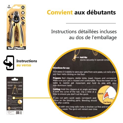 Thunderpaws Coupe-griffes professionnel pour chien avec dispositif de protection, fermeture de sécurité et lime-griffes - Convient pour les races de chiens de taille moyenne et grande
