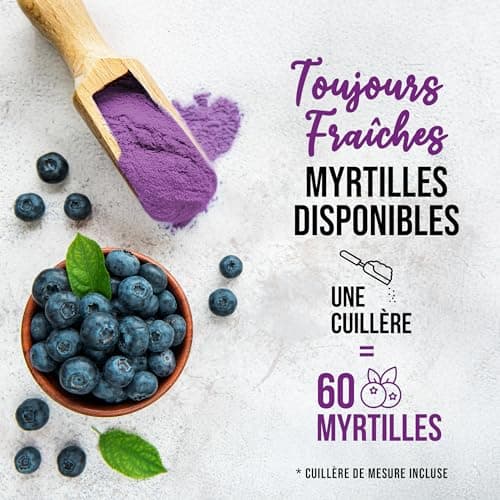 Easy Yummy Poudre de Myrtille (100g), Poudre de Myrtille 100% sauvage, sans sucre ajouté