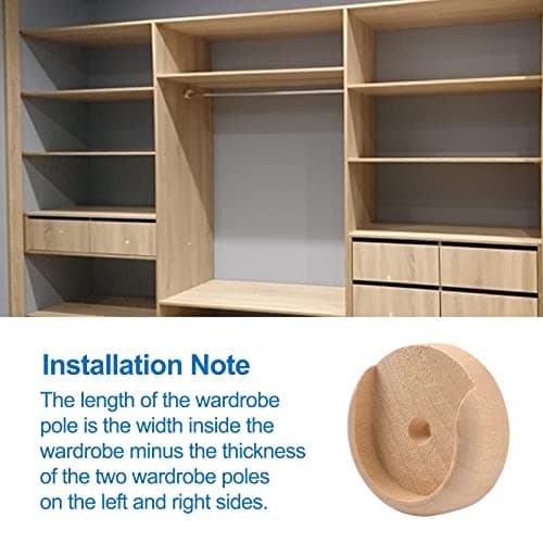 INCREWAY Lot de 12 douilles en bois pour tringle de placard, penderie pour armoire, couloir, salle de bain, rideau, magasin de vêtements