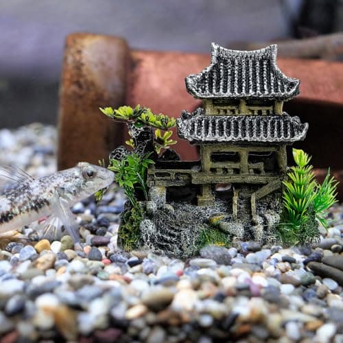 Décoration d'aquarium - Décoration d'aquarium - Château - Décoration d'aquarium - Château - Décoration classique - Résine - Accessoire d'aquarium pour poissons, crevettes, tortue