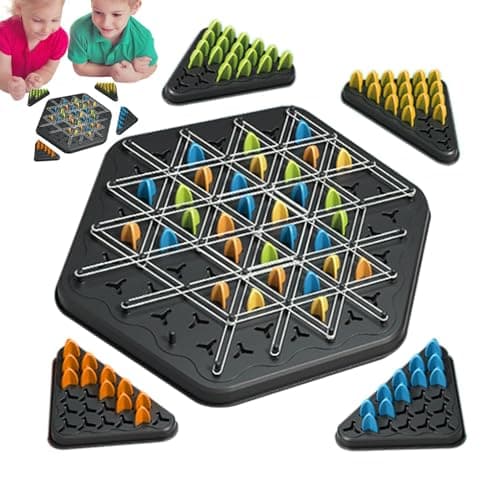Jeu de société Chain Trigle | Jeu d'échecs Triangulaire Amusant | Jeu de Chevilles triangulaires en chaîne, Jouets interactifs | Jeu de réaction en chaîne, Jouets de Puzzle pour Jeux de fête