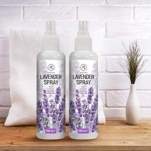 Aroma Spray Set Lavande 2x250ml - Spray à l'Huile Essentielle d'Lavande - Brume Parfumée - Maison Spray d'Intérieur - Parfum de Linge - Vaporisateur d'Oreiller - Relaxation - Aromathérapie