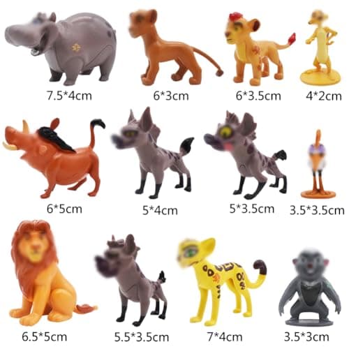 PLNVNVP 12pcs Lion Gâteau Topper, Le Roi Lion Gâteau Topper, Cartoon Cake Topper, Décoration de Gâteau d'Anniversaire de Dessin Animé, pour Fête Décoration Supplies