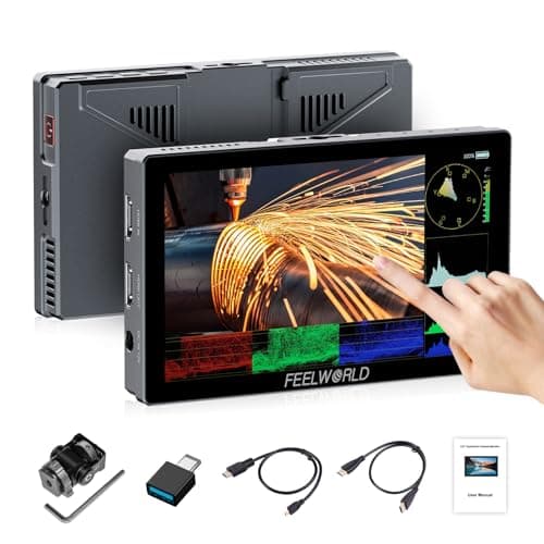 FEELWORLD P6X Moniteur Caméra Écran Tactile 5.5 Pouces 1000Nit Moniteur de Champ de caméra avec 4K 60HZ 3DLUT HDR Forme d'onde Boîtier Aluminium 9:16 Marqueur
