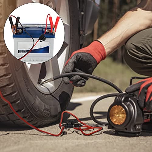 Magiin Adaptateur Allume-Cigare avec 2 Pinces Crocodiles Câble d'Extension pour Batterie (1pc+ 3 fusibles)