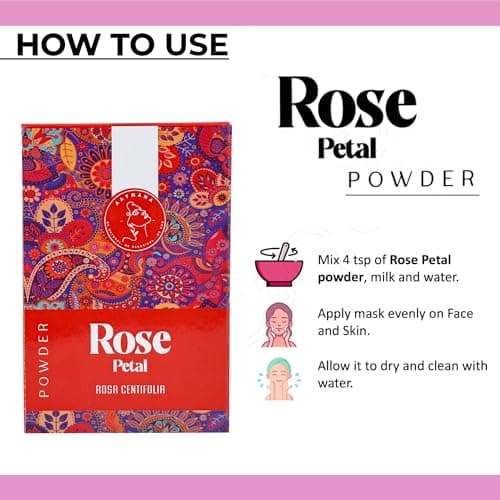 Poudre De Pétale De Rose AATMANA | Éclaircissement De La Peau Et Imperfections | Masque Gommage Cheveux & Visage | Hydratant Éclaircissant Pour La Peau | Masque Visage Minimizer Oil Control - 100g