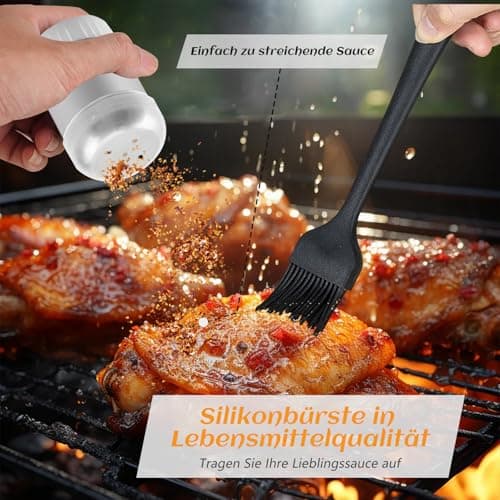 KOIUEYW Ustensiles Plancha, Accessoire Plancha Comprend Smash Burger, Cloche Plancha, Spatule Plancha, Kit Plancha Set Barbecue pour Teppanyaki Barbecue de Gril Camping, 18 Pièces