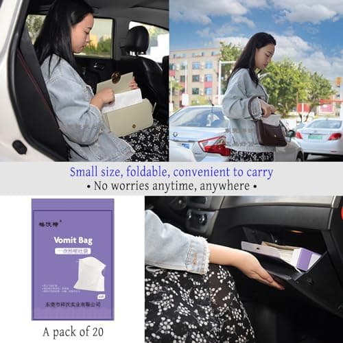 Yueser Sac Vomissement Voiture, 20 Pièces Sac à Vomi étanche Sac Vomi Zéro Odeur Sac a Vomi Voiture Enfant Sac Vomitoire Enceintes Sac de Barf Sac de Vomissement Jetable pour Voiture et Voyage 1500ml