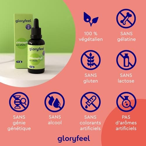 Chlorophylle Liquide de Luzerne 50ml (1500 Gouttes), 200mg de Chlorophylline par Dose, Liquide Sans Alcool, Chlorophylle Pure Liquide, 100% Végétalien et Sans Additifs, Complément Alimentaire