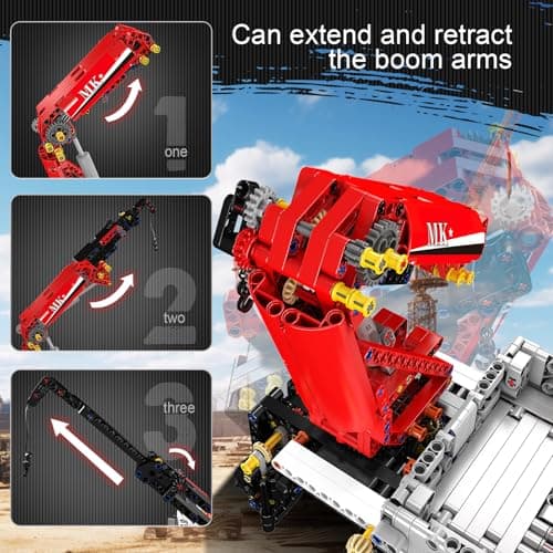 Mould King 17063 Technik RC Grue Blocs de Construction, 2530 Pièces Pneumatique Chargeuse sur Roues avec Télécommande et Moteurs, Kit de Modèle de Véhicule de Construction Cadeau pour Adultes