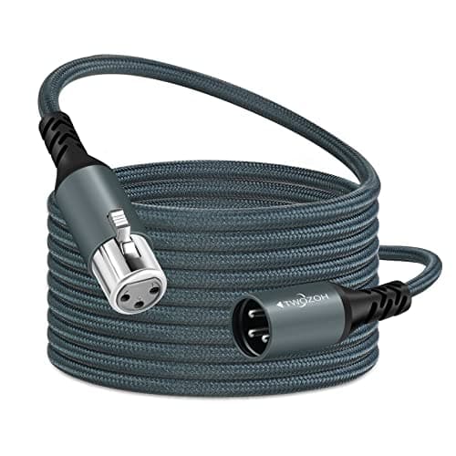 Twozoh Cable XLR Professionnel 3M, Tressé Câble Audio HiFi équilibré 3 broches XLR Mâle vers XLR Femelle