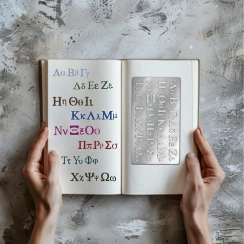 NBEADS Pochoir en Métal de L'Alphabet, 10.1x17.7 cm Pochoirs de Lettres Antiques Réutilisables Pochoirs en Acier Inoxydable Pochoirs Loisirs Creatifs pour Scrapbooking Décoration Murale
