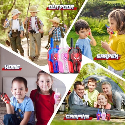 Toyokid Jouet Garcon 3 4 5 6 7 8 9 10 Ans, Talkie Walkie Enfants Rechargeable Jouet Fille 3-10 Ans Spider Talkie Walkie Cadeau Garcon Fille 3 4 5 6 7 8 9 10 Ans Toki Walki Jeux d'extérieur Enfant