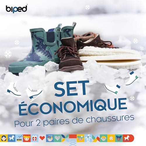 biped 2 Paires de semelles en laine d'agneau pour enfants - Semelles d'hiver extra-épaisses - Semelles intérieures chauffantes pour toutes les chaussures et bottes pour enfants z1021(32-33)