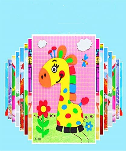Lot de 12 autocollants mosaïques, autocollants à paillettes, pour enfants, à décorer, images de mosaïque, arts et travaux manuels, kits faits à la main pour enfants, enseignants, étudiants, crèches