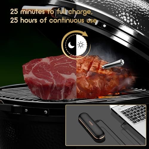 INKBIRD INT-11P Thermomètre à viande Sans Fil, Thermomètre Barbecue Bluetooth 91 m/300 pieds Contrôle App avec Alarmes de Température Intelligentes pour Four Gril Four Cuisine BBQ Fumoir