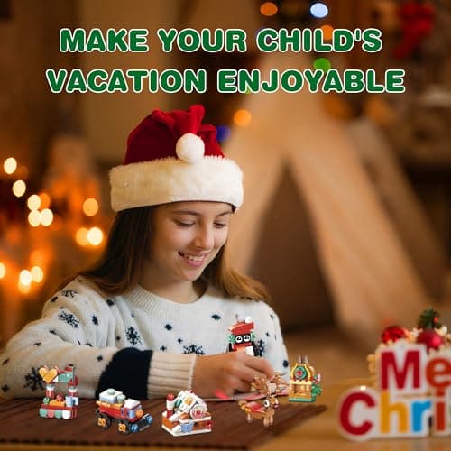 cadeau de Noël Calendrier de l'Avent de Noël pour enfants 2024 - Blocs de construction Cadeaux de vacances pour enfants Ados Coffret cadeau 24 pour filles garçons 12 en 1