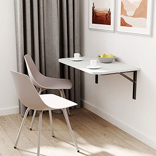 mikon Table Pliante Murale avec Coins arrondis, Table Pliante, Table Murale, Table de Cuisine, Bureau, Table pour Enfants