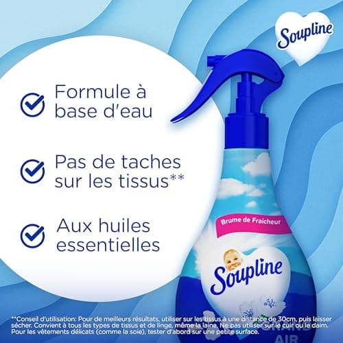 SOUPLINE - Spray Brume de Linge Parfum Grand Air - Brume Parfumée pour Linge de Maison et Vêtements - Complément Idéal à Votre Lessive et à Votre Adoucissant Linge - Lot de 2 x 300 ml