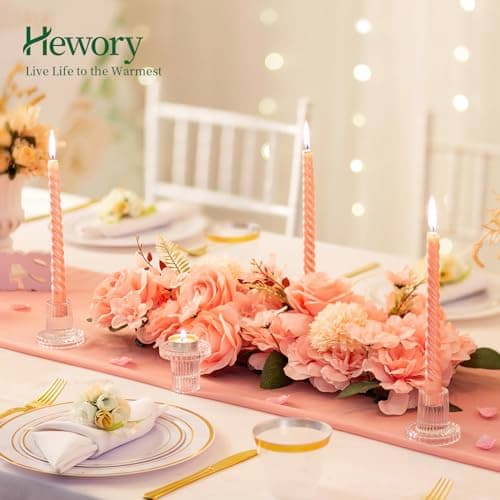 Hewory Lot de 20 bougeoirs en verre pour bougies piliers, bougies votives modernes nervurées pour décoration d'intérieur, fête de Noël