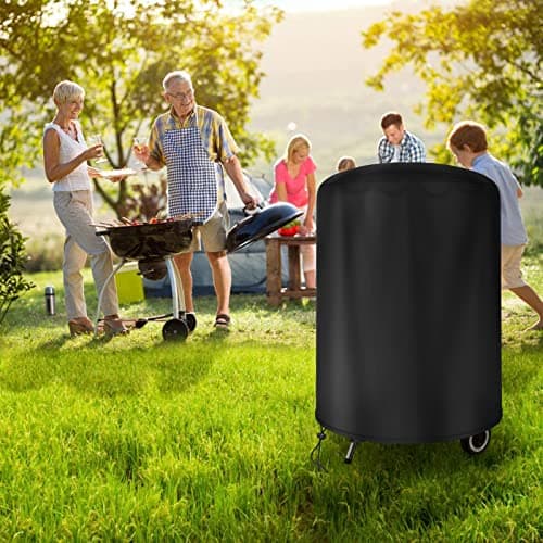 Raweao Housse Barbecue Weber 57cm, Bache Barbecue Weber 57cm, Housse Weber 57cm Rond 500D Oxford Imperméable Exterieur(Φ71x68cm)