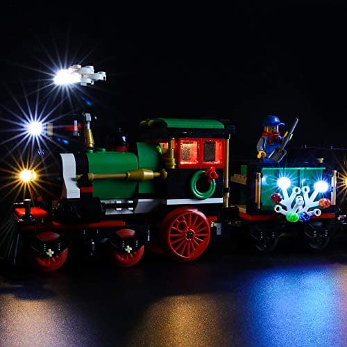 BRIKSMAX Kit de LED pour Lego Train de Noël Festif Creator,Compatible avec la Maquette Lego 10254, La Maquette de Construction n'est Pas Incluse