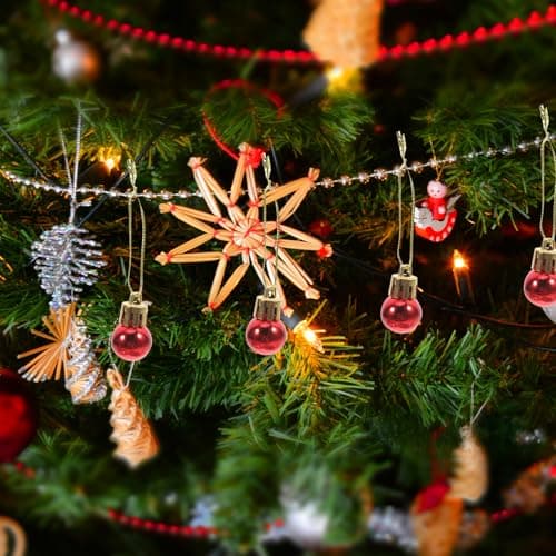 Lot de Mini Boules de Noël incassables - Décoration de Noël - 2 cm (Rouge)