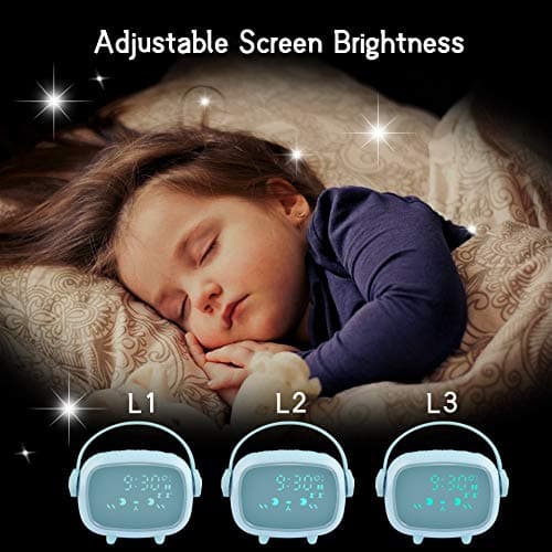 Ayybboo Réveil Numérique pour Enfants pour Filles Garçons,Réveil Numérique Angel Réveil avec Lumières et Fonction Snooze (Bleu)