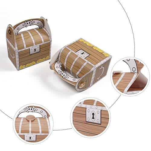 10 Pcs Pirate Fête Boîte Coffre Trésor Cadeau pour Pirate Fête D'anniversaire Des Enfants