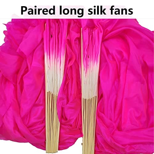 Hayaww 1 Paire Danse du Ventre Voiles, Danse éVentails De Danse du Ventre éVentail Voile De Danse du Ventre, 1.8 m, pour Les Grands Spectacles, RéPéTitions, Divertissements (rose rouge)